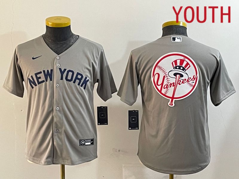 Youth New York Yankees Blank Grey Game 2024 Nike MLB Jersey style 121815->youth mlb jersey->Youth Jersey